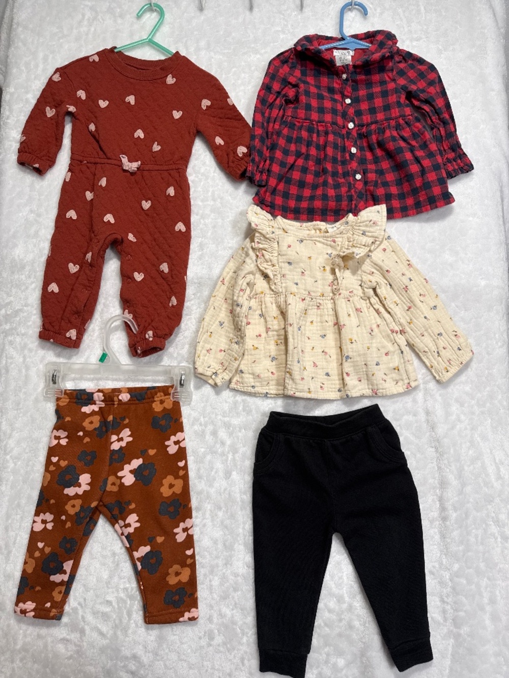 Baby girls clothes lot bundle size 12 Months dresses bottoms jumpsuit